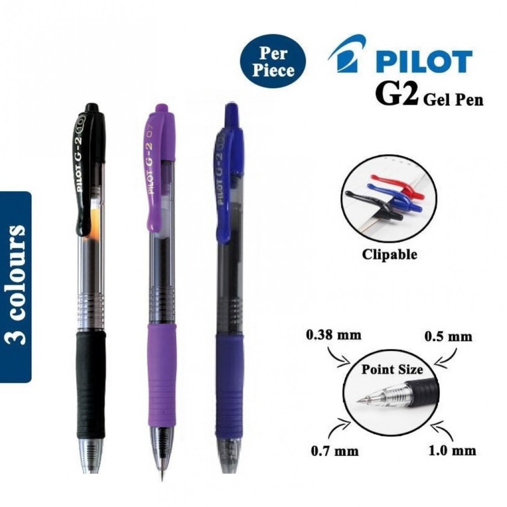 

Bolpoin Pilot G2 Click Gel Pen Harga Satuan
