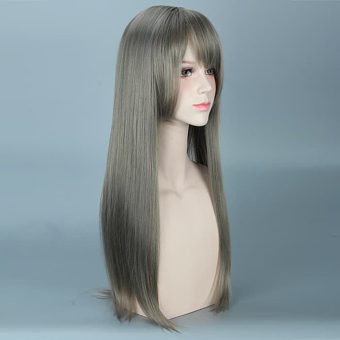 LOL-33 wig rambut palsu lolita cosplay harajuku daily ash gray linen