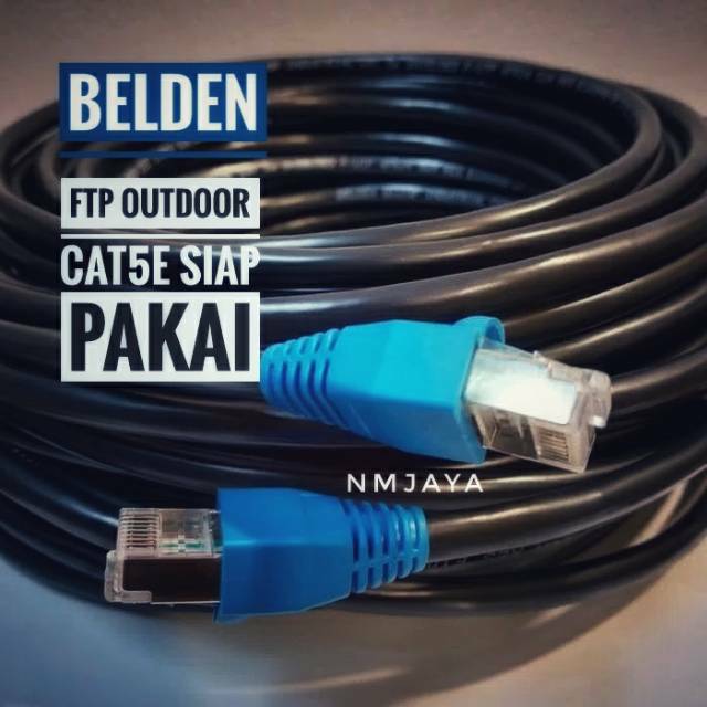 Belden Kabel Lan Outdoor 5 meter STP CAT5e dicrimping rj45 STP Cat5e Belden Tipe 50105F Warna Hitam