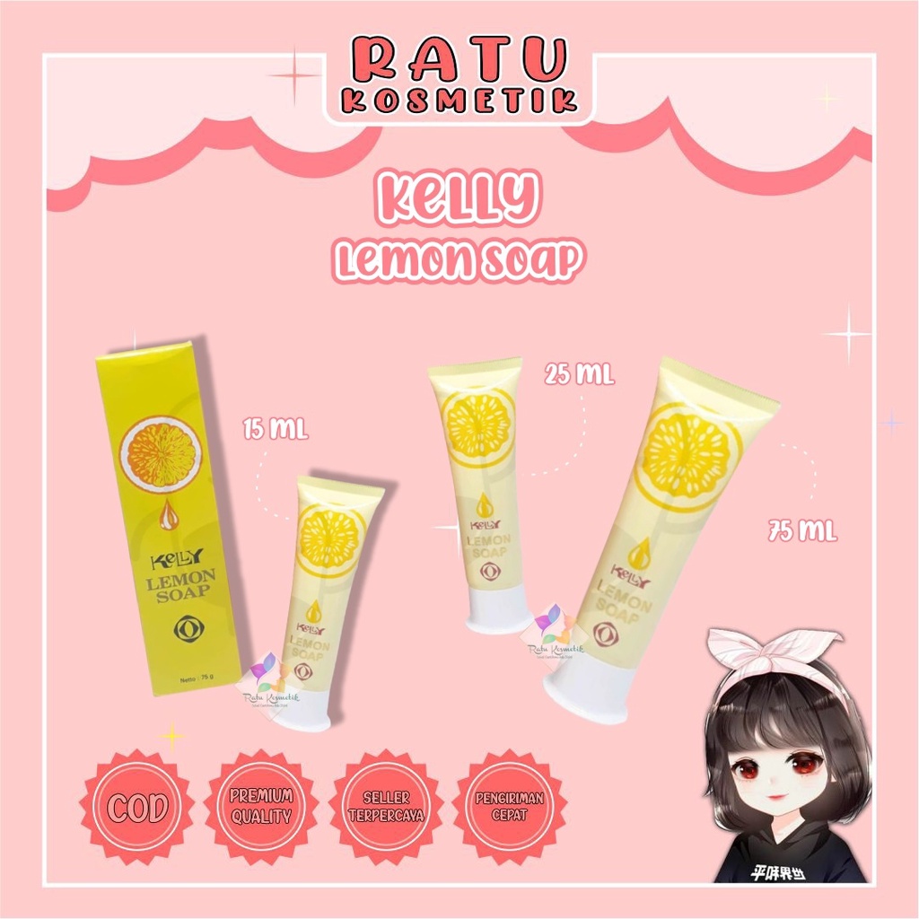 ❤ RATU ❤ Kelly Lemon Soap 15g 25g 75g | Facial Foam | Sabun Wajah