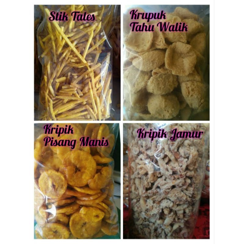 

keripik pisang, talas, jamur,tahu