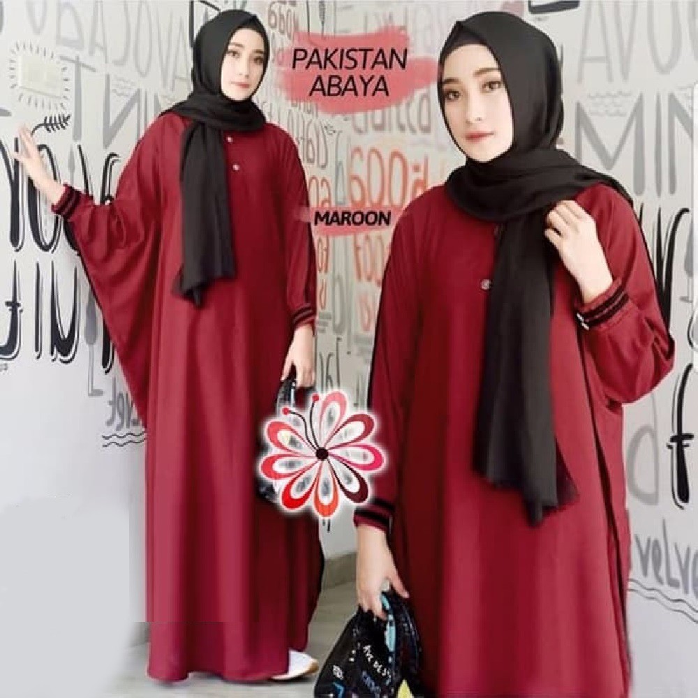 Exclusive Abaya Polos pakistan ( Kancing depan ) Pusat_Supplier_Abaya