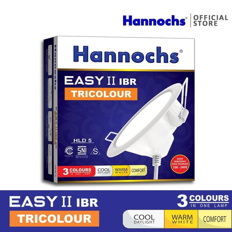 Lampu Downlight LED Hannochs Easy II IBR Tricolour 5W 3 Warna