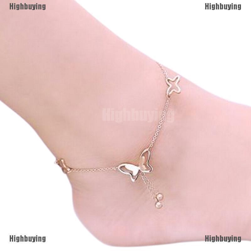 Gelang Kaki Rantai Warna Rose Gold