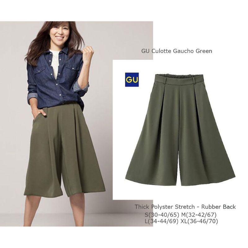 GU By UNIQLO Kulot Wanita Pendek Gaucho Pants Wanita