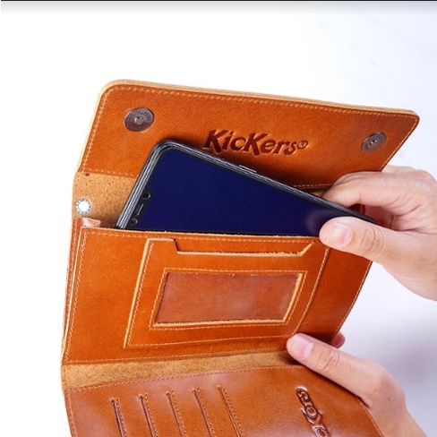 Dompet Kulit Wanita Dompet Panjang Kartu Pria Wanita Kickers DF00 Lipat Kulit Sapi Asli Original Dompet Panjang Pria Genuine Leather