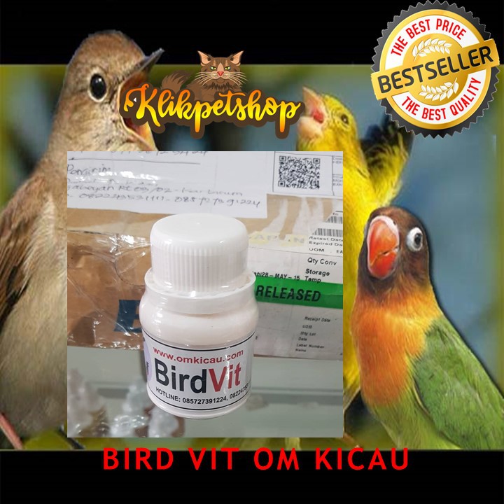 BIRD VIT POWDER OM KICAU OBAT BURUNG SAKIT PUCAT BULU MEKAR KURANG POWER MENTAL KAKI LEMAH