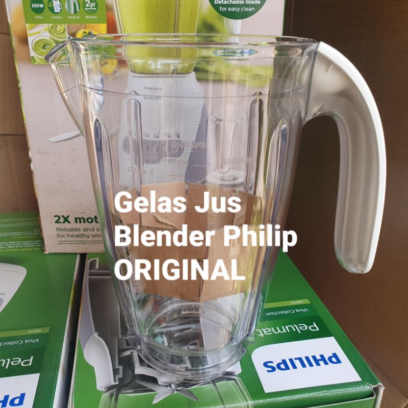 Set GELAS JUS Plastik BLENDER PHILIPS Original Hr 2115,2116, 2071, 2061 PLASTIK