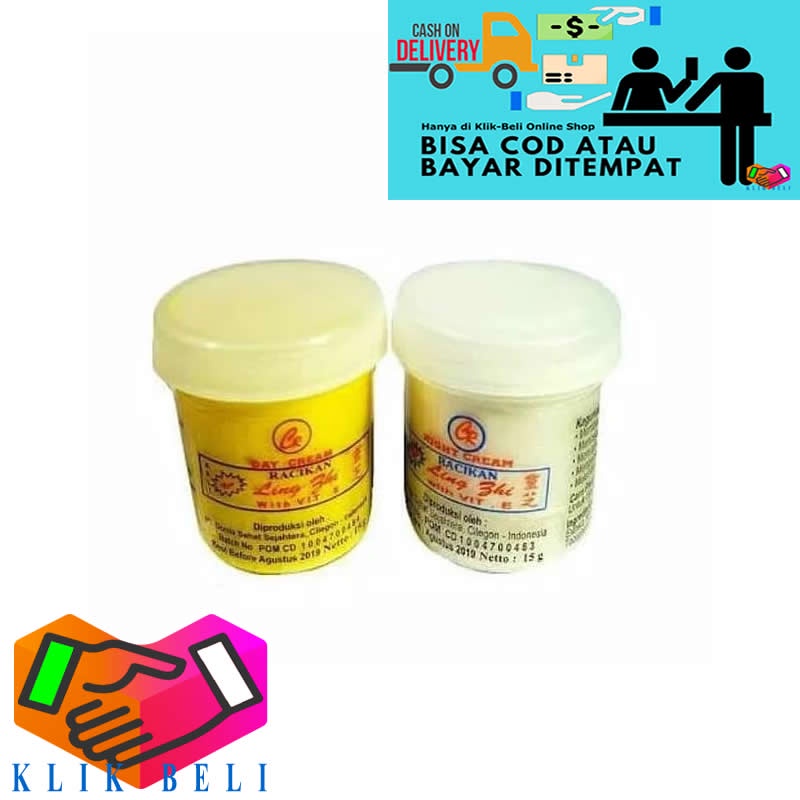 PAKET Cream Ling Zhi Original Siang + Malam Lingzhi Pemutih Wajah