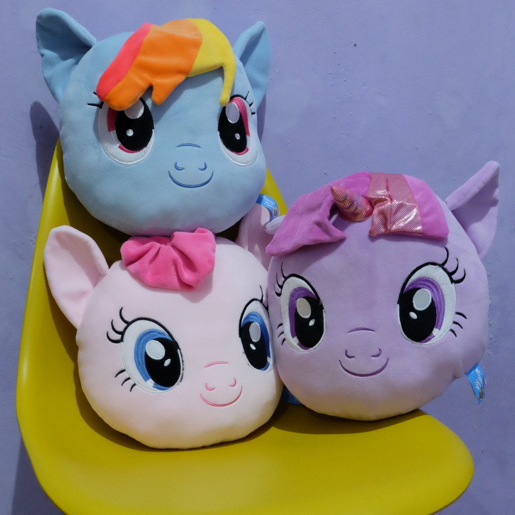 Boneka kepala kuda poni bahan lembut