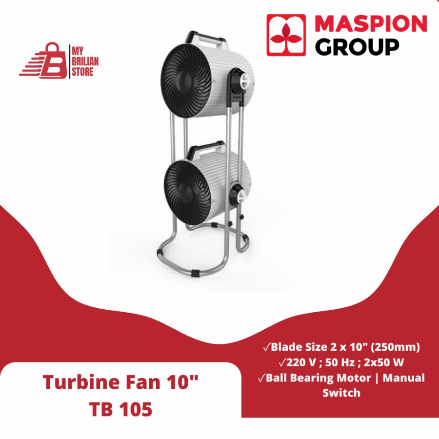 MASPION Kipas Angin Turbin 10&quot; x2 TB 105 - Garansi Resmi 1 Tahun