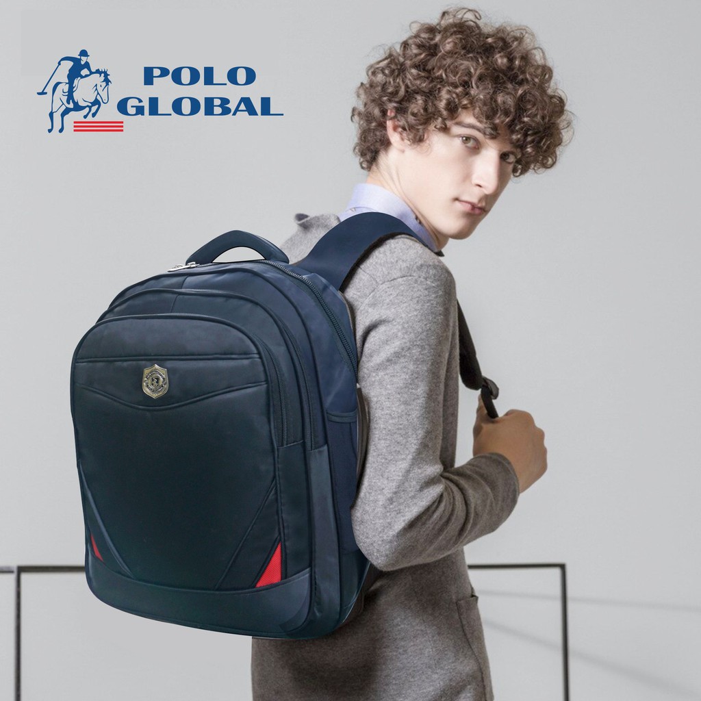 Tas punggung pria wanita unisex model ransel polo ada slot laptop backpack tas sekolah Polo GLobal 9715