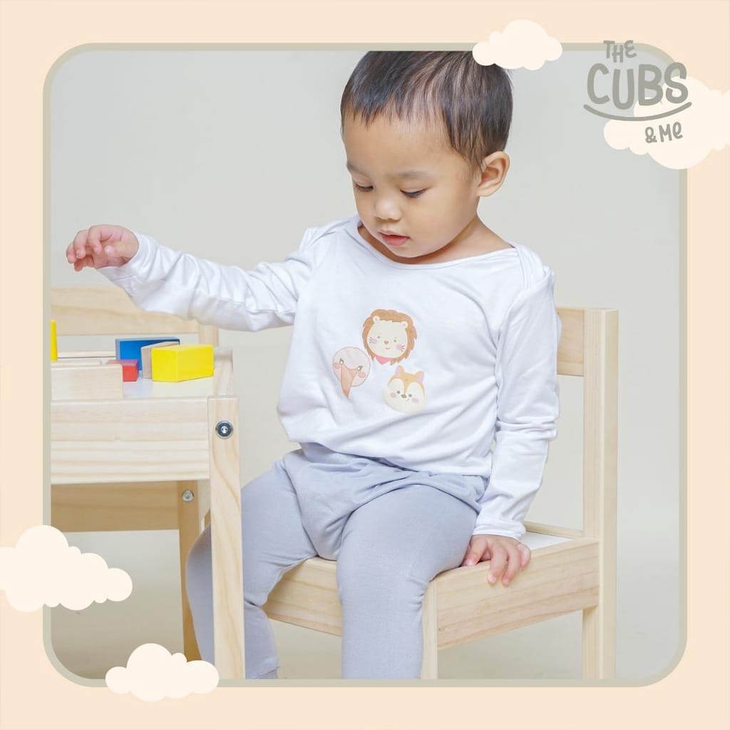 Babygiggles - THE CUBS &amp; ME Long Sleeve Shirt / Atasan Anak Unisex 0-2 Tahun