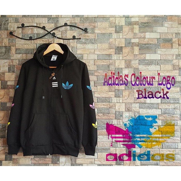 Jaket Adidas Colourfull Logo Black