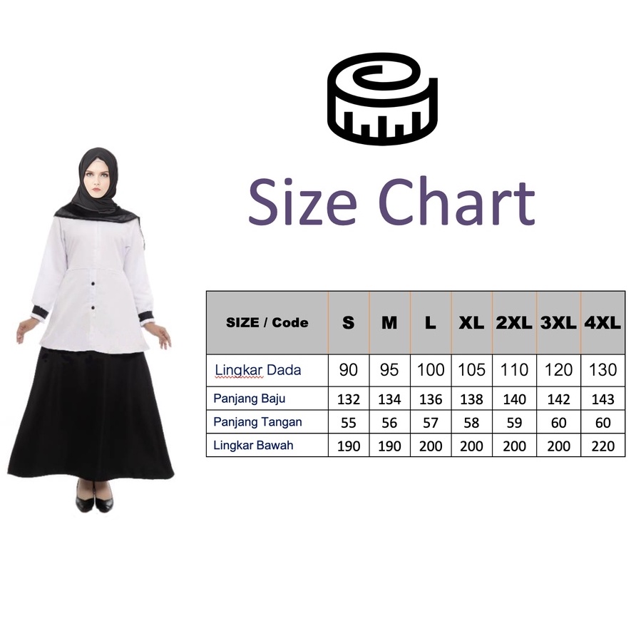 Baju Gamis syari putih hitam dress Dinas seragam kerja Murah polos remaja terbaru busui guru pns