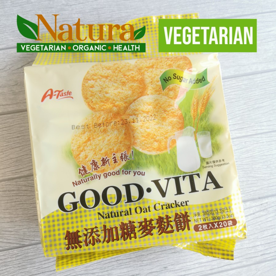 

Good Vita Natural Oat Cracker 380gr Biskuit Tanpa Gula Diabetes