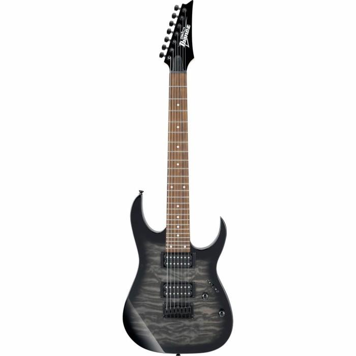 Gitar | Ibanez Grg7221Qa Tks 7 String Electric Guitar - Rg Tranparent Black