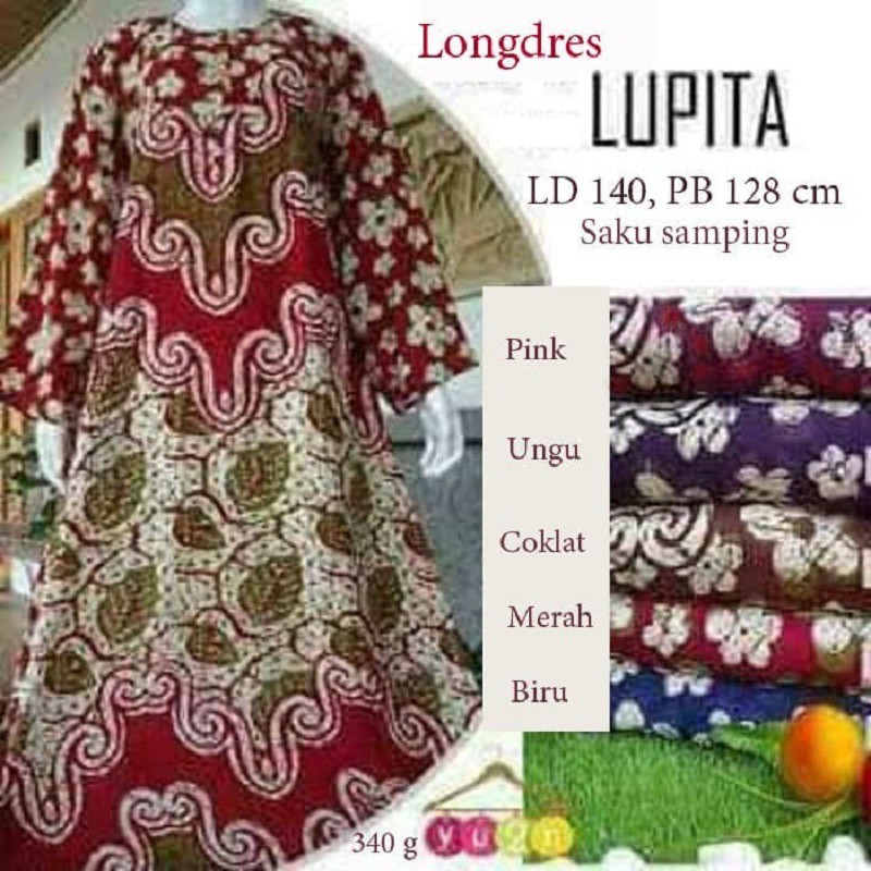 Baju Daster Jumbo Ld 140 Lengan Panjang Daster Panjang Busui Kancing Panjang Semata Kaki  Lupita / d