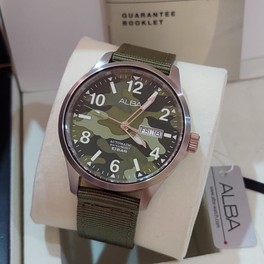 JAM TANGAN PRIA ALBA AL4267X1 AL4267 SILVER ARMY TERBARU ORIGINAL