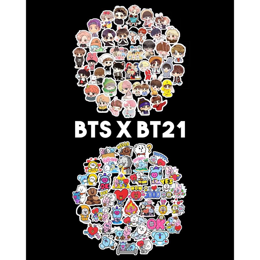 

40Pcs STICKER BT$ X BT21 Stiker Cute Waterproof