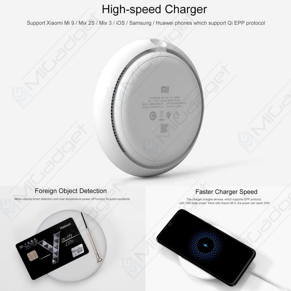 Qi Wireless Charger Dock Fast Charge 20W MDY-10-EP