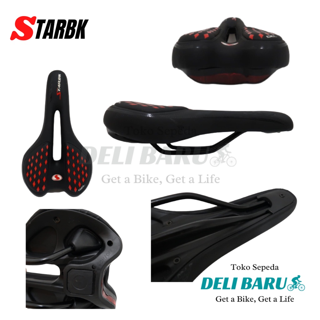 Starbk Sadel Gel lampu belakang sepeda MTB, federal, lipat