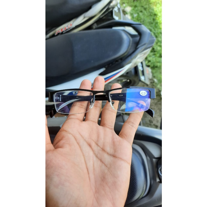 KACAMATA BACA PLUS SEMI RIMLESS(+) CEWEK/COWOK TYPE CA271R UKURAN +1,00 - +3,00 FRAME PLASTIK LENTUR /KACAMATA RABUN DEKAT/KACAMATA RABUN JAUH