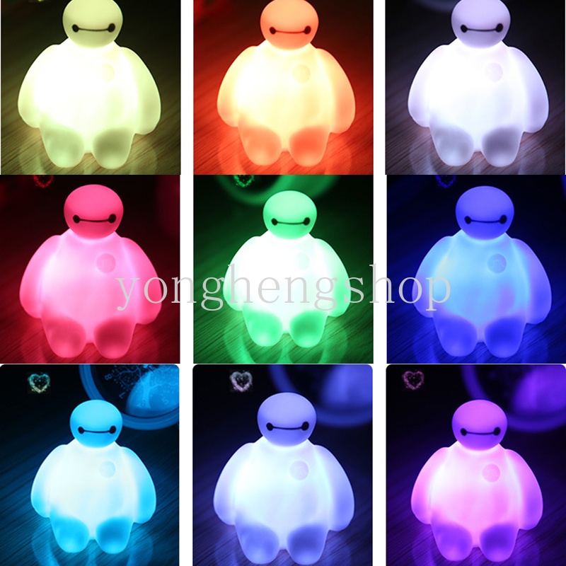 Lampu Malam LED 7 Warna Bentuk Big Hero 6 BayMax Untuk Dekorasi Meja