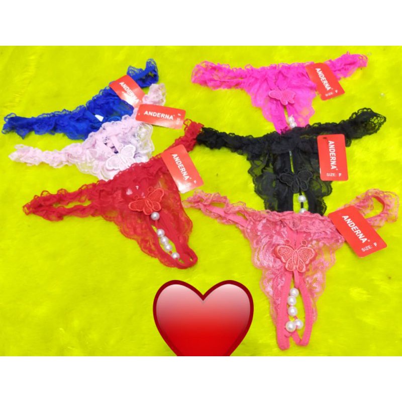 cd gstring import allsize dengan motif kupu dan mutiara