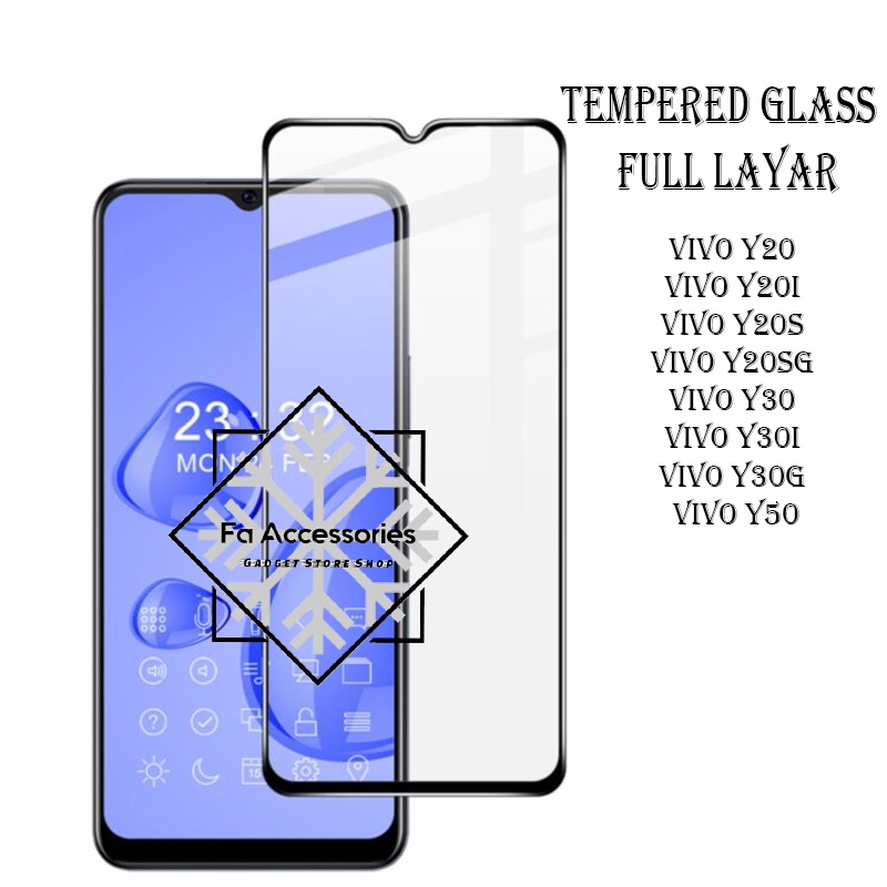 Tempered Glass 5D 9D Vivo y 20 y20 y20i y20s y20sg y30 y30i Y30G y50 i s g anti gores full screen