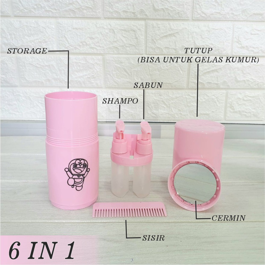 Tempat sabun Travel Toilet Kit Cute 2 Motif Wadah Perlengkapan Alat Mandi travel kit bottle serbaguna