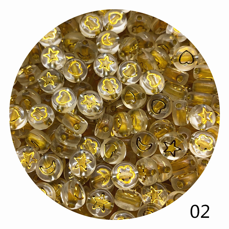 100Pcs/lot 4x7MM Oval Shape Acrylic Spaced Beads Stars Moon Beads For Jewelry Making DIY Charms Bracelet Necklac