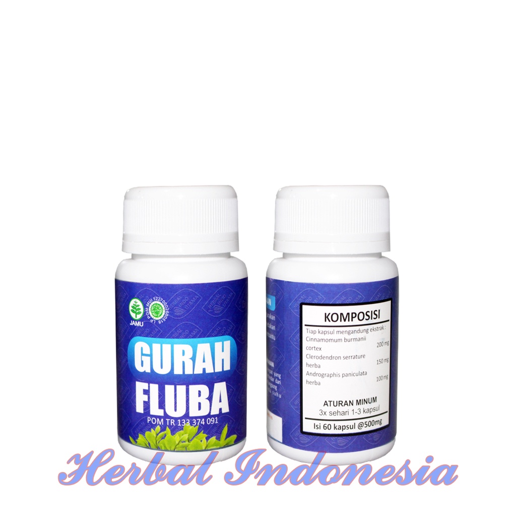 Kapsul Herbal Gurah Fluba HIU Isi 60 - Obat Batuk Berdahak dan Kering