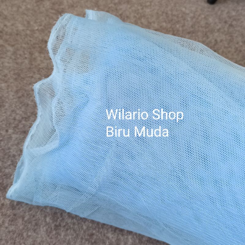 KAIN TILE HALUS LEMBUT | KAIN TULE | KAIN TULLE | KAIN TILLE | SOFT TILE | SOFT TULLE-Biru Muda