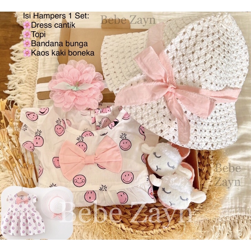 {BEBE ZAYN} Hampers baby/ hampers bayi/ baby gift/ kado bayi/ baby newborn/ Baby Girl/ Baby Girl Summer Set-Summer Smiley Pink
