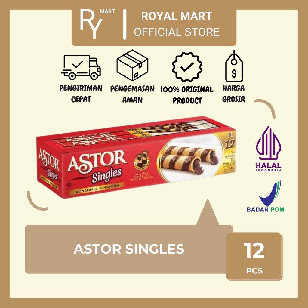 

Wafer Roll Astor Singles Box 18g x 12's