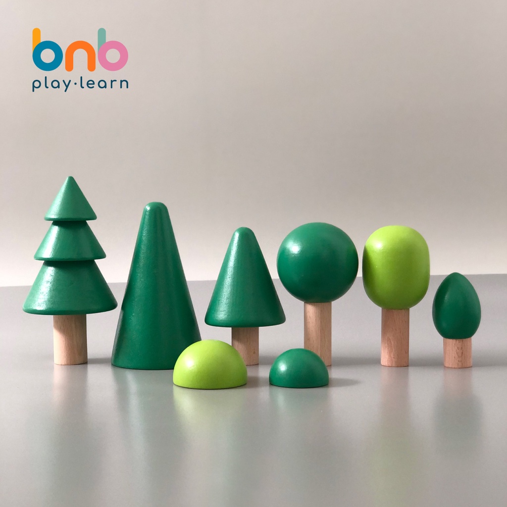 Mainan montessori pohon kayu
