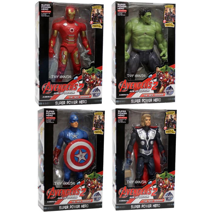 Mainan Anak Robot Action Figure Avenger Iron Man Hulk Thor Captain Amerika Marvel Superhero Grosir