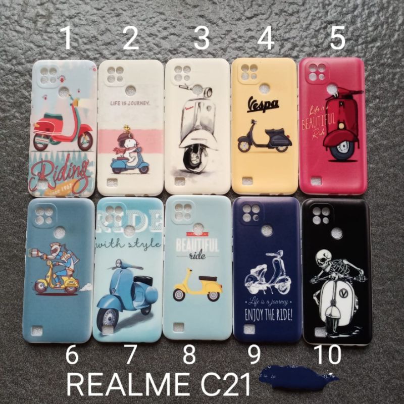 Case gambar Realme C21 motif vespa soft softcase softshell silikon cover casing kesing housing