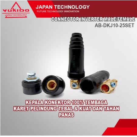 PAKET SEPASANG Konektor mesin las MALE+FEMALE10- 25mm connector las socket 25mm conector las konector 10mm 25mm