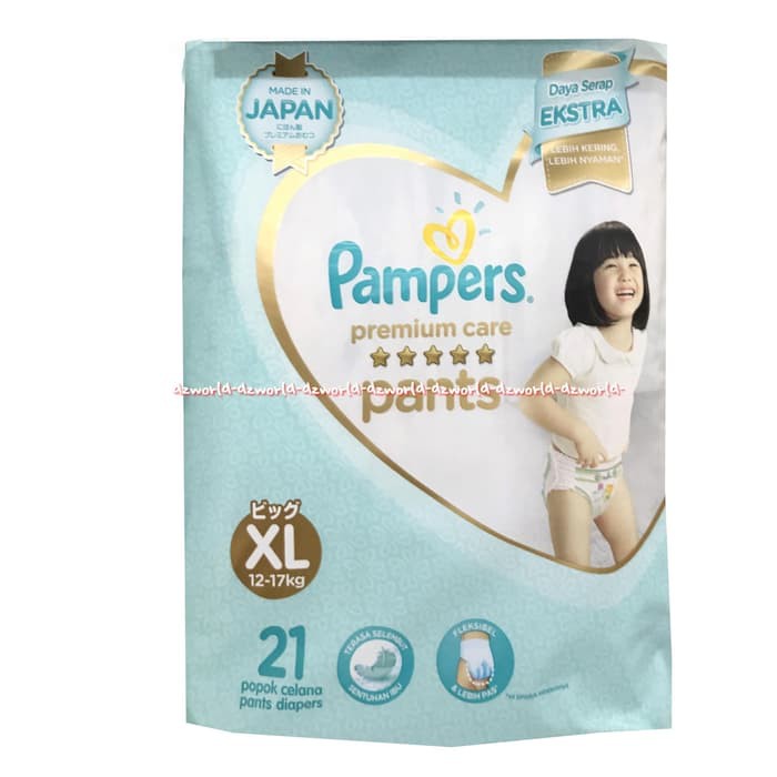 dzw29 Pampers Premium Care Pants XL 21 Popok Celana Anak 1217 kg