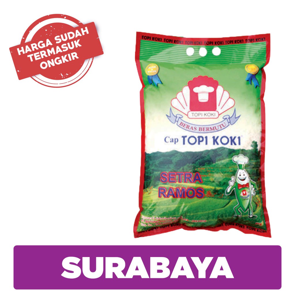 Beras Premium Cap Topi Koki Setra Ramos 5kg S Harga Ongkir Indonesia