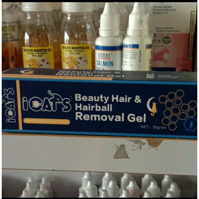 Icat BEAUTY HAIR &amp;HAIRBALL REMOVE GEL MIRIP NITRIPLUSGEL vitamin bulu Kucing 50gr