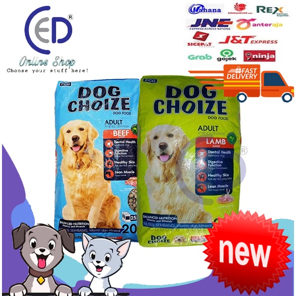 MAKANAN ANJING DOG CHOIZE BEEF DAN LAMB 20KG ALL VARIAN DISKON