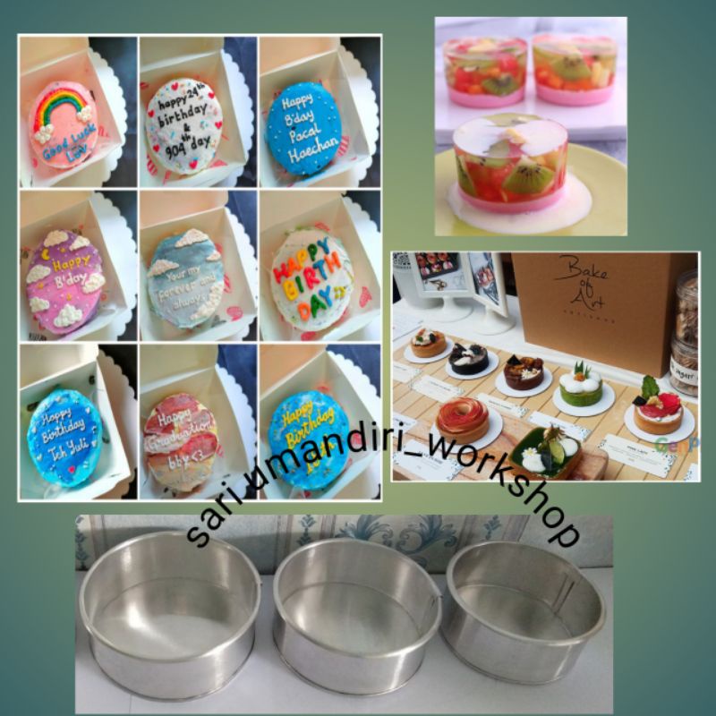Loyang Bulat Mini Ukuran 8,9,10cm tinggi 5cm/loyang kue/loyang mini/loyang murah