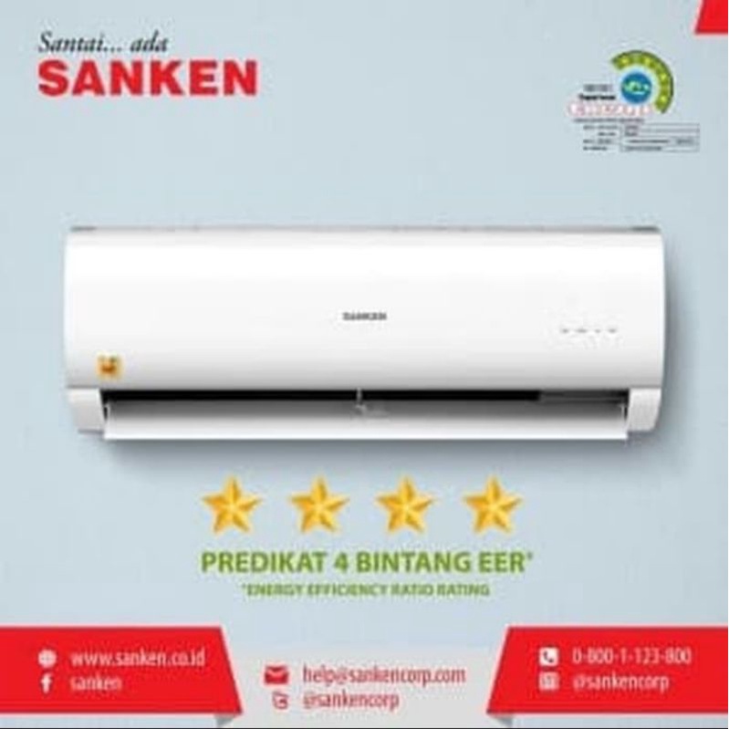 AC SANKEN 1/2 PK NEW 05 G-SERIES GOLD FIN LOW WATT VITAMIN C + INSTALASI PEMASANGAN