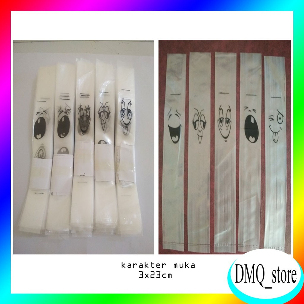 Plastik Es 3x23cm karakter 100 pcs / Plastik Es Mambo / Kemasan Plastik Es / Plastik Lilin / Plastik