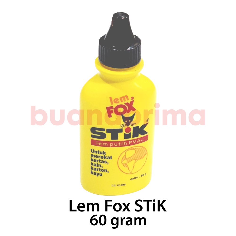 

Lem Fox STiK 60 gram Original PVAc Botol Kuning Glue Putih Kertas