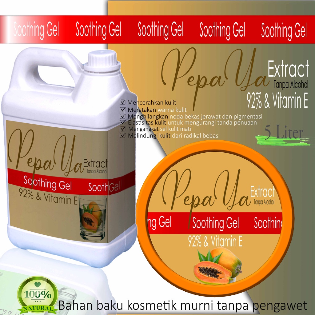 Gel kiloan ekstrak Aloe vera, bengkoang, mentimun, pepaya dan buah naga 92% berbentuk gel bahan baku untuk kosmetik sudah ada izin edar resmi by Oke sabun suplayer 2