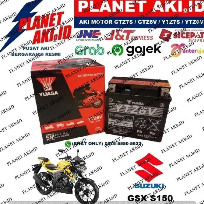 Aki Motor Suzuki GSX S 150 YTZ6V YUASA Accu Kering MF planeta76 Segera Beli